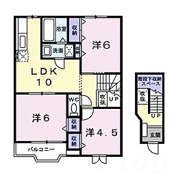 ベルデュールC棟 3LDKの間取図画像