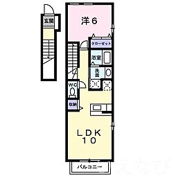 セレーノB 1LDKの間取図画像
