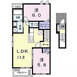 パール1 2LDKの間取図画像