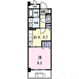 サンフォレスタ上道 1DKの間取図画像
