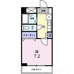 湯浅ビル 1Kの間取図画像