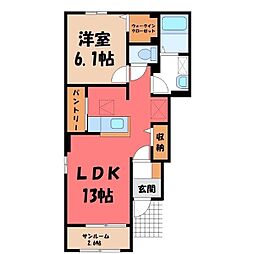セレノB 1LDKの間取図画像