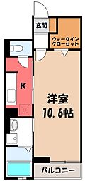 Y'sアビタシオン 1Kの間取図画像
