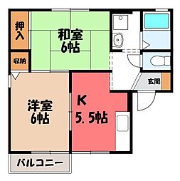 サンベリーB 2Kの間取図画像