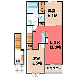 ニューライズ倉賀野 2LDKの間取図画像