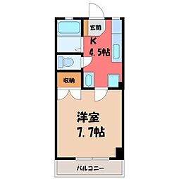 島野ハイツ 1Kの間取図画像