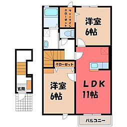 ル・レーヴ 2LDKの間取図画像