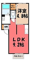 クレシエンテE 1LDKの間取図画像