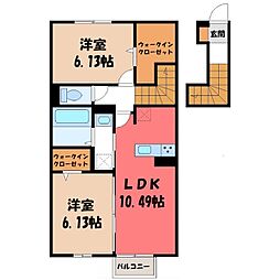 アナベル 2LDKの間取図画像