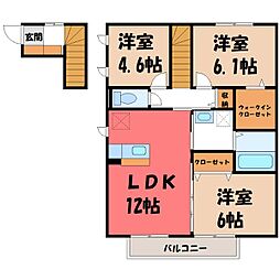 ルリッシュB 3LDKの間取図画像