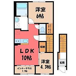 ピパトール 2階2LDKの間取り