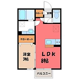 サニーコート高崎 1階1LDKの間取り