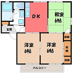 ニフティーパレス Ｃ 2階3DKの間取り