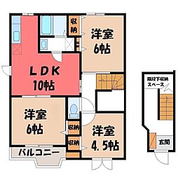 メゾンシャンポリオン Ａ 2階3LDKの間取り