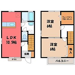 ファミールデュオ 1階2LDKの間取り