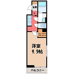 ガーデン 宮 2階1Kの間取り