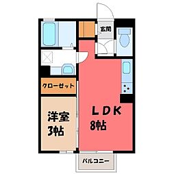 ブルーサファイアA 1LDKの間取図画像