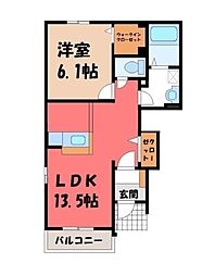 セルフィーユ1 1LDKの間取図画像