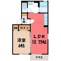 ルミナス・オリエンタルコート 1LDKの間取図画像