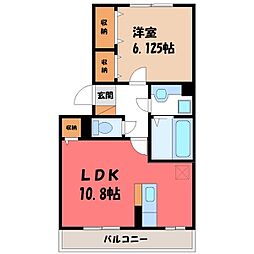 エトワール・トーゼ 1LDKの間取図画像