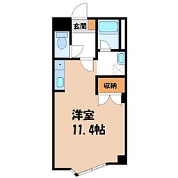 キュウブEX三俣 ワンルームの間取図画像