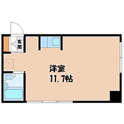 けやきヒルズ本町 ワンルームの間取図画像