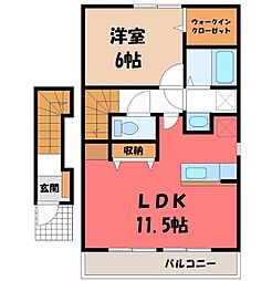 スターアリス6 1LDKの間取図画像