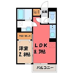 プレシャス上大島2 1LDKの間取図画像