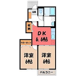 メゾン・アンソレイエ3 2DKの間取図画像