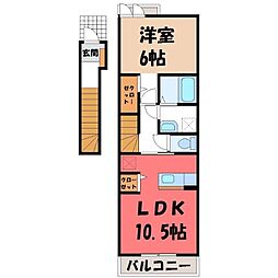ウールーポルト 1LDKの間取図画像