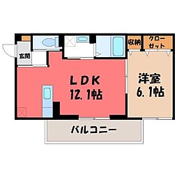 D-ROOM 文京町3丁目 3階1LDKの間取り