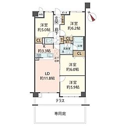 エステムコート清水坂千都ステージ 4LDKの間取図画像