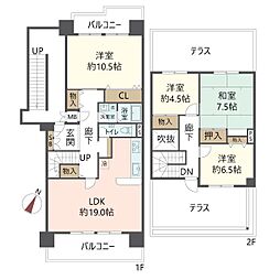 南港コープうしお22号棟 4LDKの間取図画像
