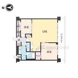 プレジオ宝塚ASIAN 2LDKの間取図画像