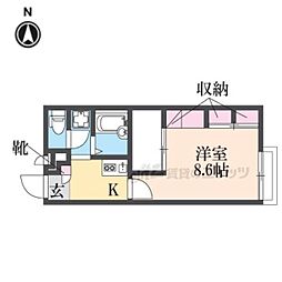 レオパレス辻九第三 1Kの間取図画像