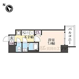 ファーストフィオーレ尼崎グランウエスト 1Kの間取図画像