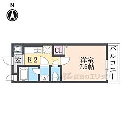 シェリール武庫之荘 1Kの間取図画像