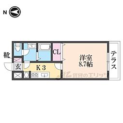 ブラン 1Kの間取図画像