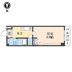 リレシャルク 1Kの間取図画像