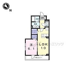 ヒカルサ尼崎神崎町 1LDKの間取図画像