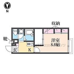 レオパレス辻九第三 1Kの間取図画像