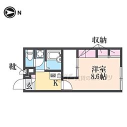 レオパレス辻九第三 1Kの間取図画像