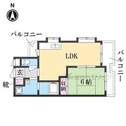 メゾンドール稲野 3階1LDKの間取り