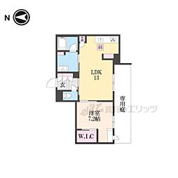 京阪本線 萱島駅 徒歩7分の賃貸アパート 1階1LDKの間取り