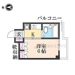 JR片町線(学研都市線) 放出駅 徒歩8分の賃貸マンション 4階1Kの間取り