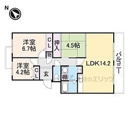 エステートプラザナカノ 3LDKの間取図画像