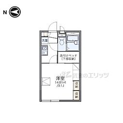 レオパレスコスモガーデン 1階1Kの間取り