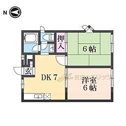 ハイツS&KB棟 2DKの間取図画像