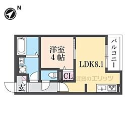 京阪本線 寝屋川市駅 徒歩8分の賃貸アパート 3階1LDKの間取り