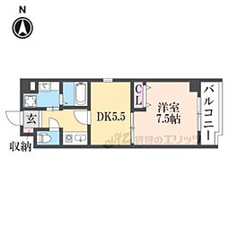 トーシンクレール塚口 3階1LDKの間取り